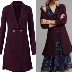 NWOT Cabi #3350 Regal Cardigan Sweater Mulberry Wine Long Draped Knit M
